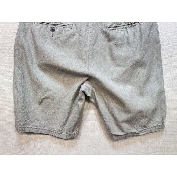 Old Navy Ultimate Slim Shorts Mens 38 Gray Linen Blend Flat Front Chino Casual - Picture 11 of 11